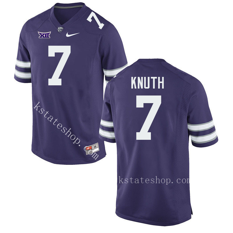 Jacob Knuth Kansas State Jersey,Kansas State Wildcats #7 Jacob Knuth Jersey College Youth-Purple